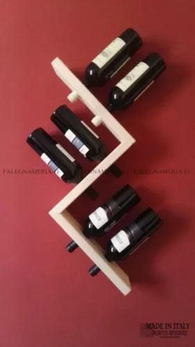 Cantinetta Portabottiglie da Parete in Legno di Abete – Finitura al Naturale