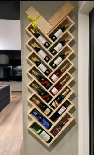 Cantinetta Portabottiglie da Parete in Legno Massiccio – Porta Vino da Muro
