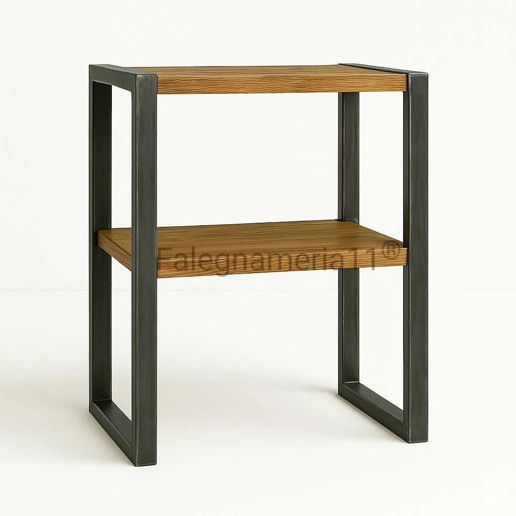 Scaffaletto Bagno Cucina in Legno Massiccio e Ferro – Stile Industriale