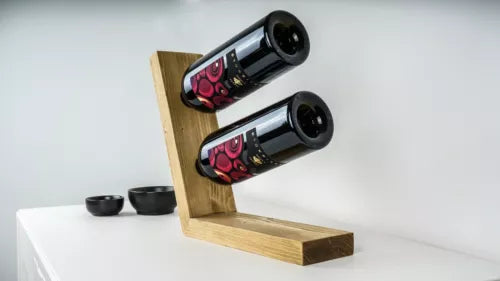 Cantinetta portabottiglie da appoggio in vero legno massiccio artigianale