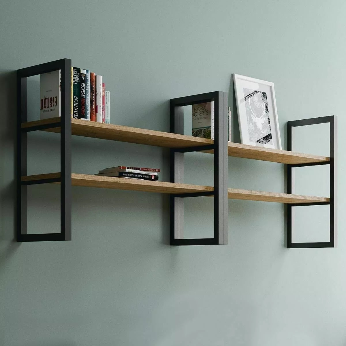 Mensola da Parete in Ferro e Legno 80 cm – Stile Industriale Artigianale