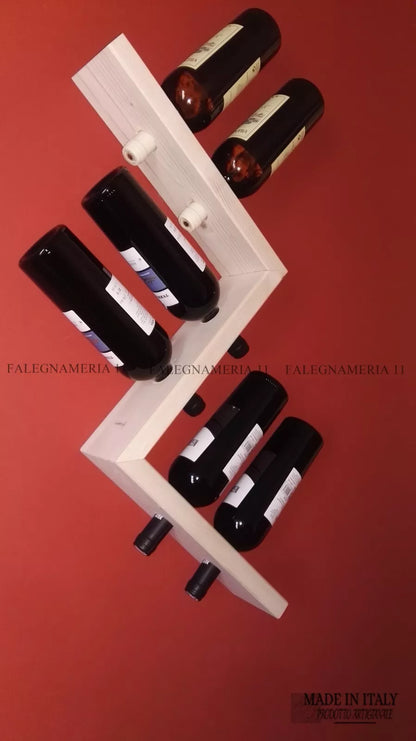 Cantinetta Portabottiglie da Parete in Legno di Abete – Finitura al Naturale